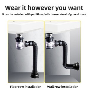 Dispositif moderne anti-odeur drain horizontal mural avec <span class=keywords><strong>joint</strong></span> en silicone anti-insectes pour l'amélioration du <span class=keywords><strong>lavabo</strong></span> de la cuisine de la salle de bain - Product Image 2