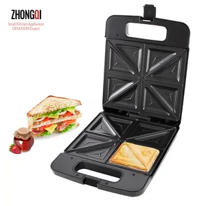 Sanduíche elétrico personalizado, sanduíche dobrável do tamanho da moda, mini fabricante comercial de waffle/