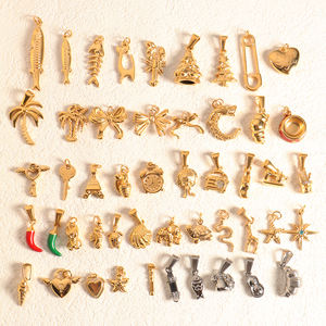 Accesorios de Joyería Impermeable, Dijes para Diy de Acero Inoxidable Chapado en Oro con Formas de Corazón, Árbol de Navidad y Animales para Collar - Product Image 3