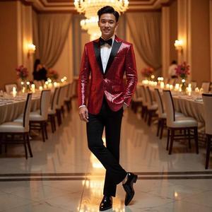 Traje de <span class=keywords><strong>Hombre</strong></span> para Fiesta o Cena con Lentejuelas, Estilo Extranjero, Explosión de Moda Transfronteriza - Product Image 2