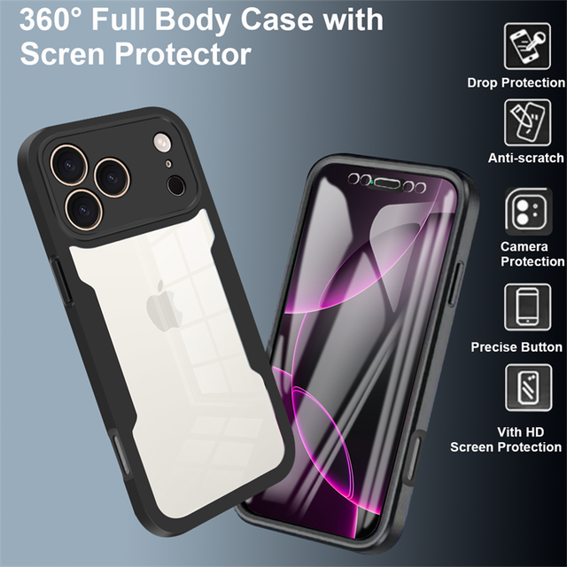 Anti-Fingerprint Full-Body Clear Phone Case with Integrated Front Film,Shockproof Protective Cover for Motorola G Stylus/G Play