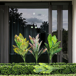 <span class=keywords><strong>Codiaeum</strong></span> <span class=keywords><strong>variegatum</strong></span> ใบไม้เทียมสีเขียวตกแต่งสำหรับโรงแรมวัสดุพลาสติกสำหรับตกแต่งภายในโรงแรม - Product Image 5