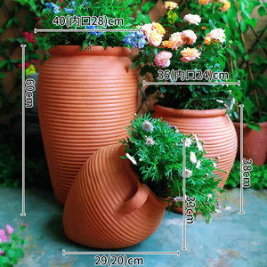 Antique terre cuite ensemble grand sol Design pépinière fleur plante Pot extérieur maison jardin décoration émaillée argile chinoise poterie - Product Image 6