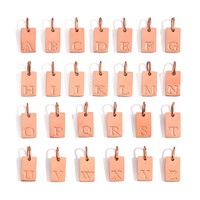 MIRADIA, pendentif carré avec 26 lettres anglaises, accessoires en acier inoxydable plaqué sous vide or 14K18K, bambou unisexe, sportif