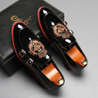 Mocassins à double boucle pour homme, pointures 37-48 : Chaussures habillées Oxford pour un confort formel et décontracté