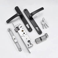 Corps de serrure à mortaise large à point unique 9220 avec cylindre de serrure à ressort à rouleaux en acier, loquet pour porte en aluminium, corps de serrure LKB007