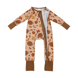 RTS vente en gros enfants vêtements pas de quantité minimale de commande Thanksgiving dinde barboteuse pour bébé garçon printemps automne conception vêtements - Product Image 1