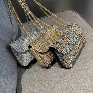 Sac à bandoulière vintage en PU de luxe pour femme THK0339 avec fermeture éclair et chaîne simple - Product Image 1