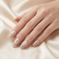 Ongles à presser effet œil de chat nude, or et orchidée, ongles carrés courts brillants, ongles acryliques réutilisables, lot de 24 pièces pour salon