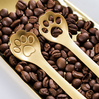 Cuillère à café miniature en acier inoxydable 304, créative, en forme de patte de chat, pour mélanger le café et la crème glacée