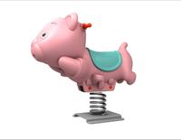 Cheval à Bascule Animal Mignon Flyingkids pour Enfants, Jouet d'Extérieur en Plastique à Ressort pour Chevaucher