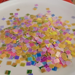 Paillettes Quadrate in PVC da 5mm, Glitter Sfuso per Slime, Coriandoli Olografici, Fiocchi di Glitter Quadrati - Product Image 1