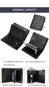 Portefeuille Baellerry pour homme en cuir PU, poche avant, petit portefeuille fin à fermeture éclair, portefeuille d'affaires pour homme, porte-cartes multiples, porte-monnaie - Product Image 6