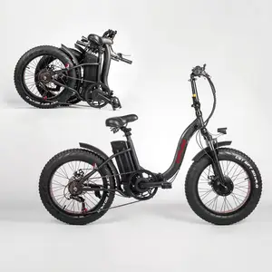 胖轮胎中置驱动多功能500W 48V 10AH踏板辅助折叠自行车电动混合动力自行车
