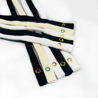 Cordon de serrage plat avec broderie en corde pour vêtements d'extérieur et pantalons de bricolage faits à la main Cordon de coton