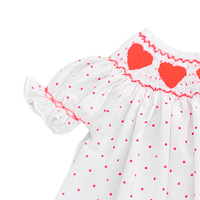 Meilleure Vente Vêtements Enfants Saint-Valentin Robe Smockée Fille pour Princesse de 2 Mois à 12 Ans OEM & ODM en Gros