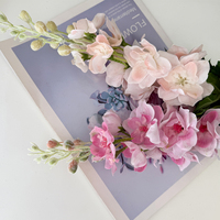 Fleur artificielle réaliste en latex Delphinium, jacinthe, pour décoration maison et mariage