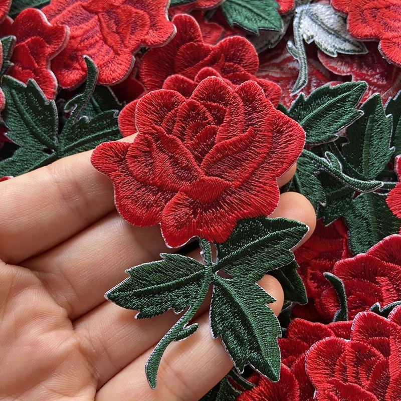 Rose Flower Sew On Embrodered Patch Applqués Badge Motfs - Etsy - Foto 2