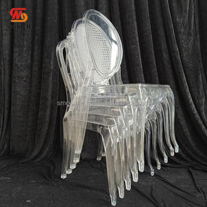 Chaise de mariage en résine plastique transparente lisse pour événements en plein air, chaise de fête de mariage transparente - Product Image 4