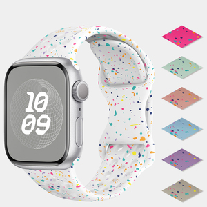 Pulsera de silicona colorida para Apple Watch Series 9 8 <span class=keywords><strong>7</strong></span> 6 SE 5 4 correa de reloj con hebilla de mariposa para IWatch 38mm 40 41 42mm 44 45 49 - Product Image 1