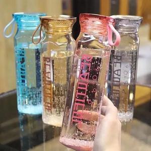 350ml/500ml Portable Glass Cup Glass Water <b>Bottle</b> Leak Proof Water Cup 500ml Glass <b>Drinking</b> Water Cup With Lid and Rope - Product Image 1