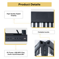 MY MUSIC 889DB LED Folding Electric Organ 61 Weighted Lighted Keys Portable Digital Midi Piano Keyboard Instrument