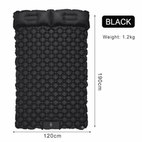 Tapis de couchage gonflable portable en TPU pour deux personnes, léger, à motif diamant, pour tente extérieure, tapis de camping anti-humidité à cinq coins