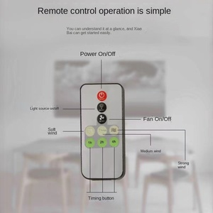 Ventilateur de plafond avec lampe LED à vis E27, 5 pales, moteur CC, télécommande amovible en forme de fleur pour restaurant, chambre à coucher - Product Image 3