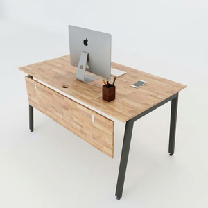 Bureau d'ordinateur moderne et minimaliste avec armoire de rangement, option assis-debout, plateau en caoutchouc écologique, autoportant pour la maison et le bureau - Product Image 1