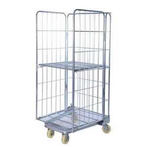 Chariot à <span class=keywords><strong>cage</strong></span> en métal à usage moyen 710x800xH1800 avec roues pour blanchisserie hôpital et entrepôt - Product Image 2