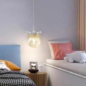Nordic Style Pendant <b>Light</b> Round Gold LED <b>Chandelier</b> For Bedroom Bedside Lighting - Product Image 3