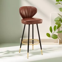 Chaise de bar pivotante en acier inoxydable de style nordique, tabouret haut moderne et simple pour la maison, dossier de luxe léger pour îlot de cuisine