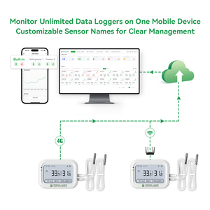 Coeus-4G/wifi IP65 LBSモニタリング4G & WIFIリアルタイム温度および湿度データロガーレコーダー - Product Image 2