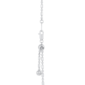 Collier extensible en platine Pt950 blanc brillant opulent avec maillons en perles octogonales pour soirée, bijou statement féminin - Product Image 2