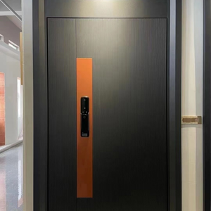 La porte extérieure noire de porte d'entrée en aluminium de nouveau design moderne convient aux maisons - Product Image 1