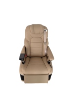 Siège de Capitaine en Cuir Beige de Luxe avec Inclinaison Électrique, Repose-Pieds, Massage, Chauffage et Ventilation pour Modification Automobile