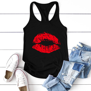 Sexy <strong>Red</strong> Lips Print Tank Tops Summer Fashion Harajuku <strong>Sleeveless</strong> Vest Casual <strong>Sleeveless</strong> T <strong>Shirt</strong> Women's Ladies Vest Tops - Product Image 2