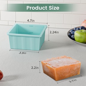 Plateau de congélation en silicone de qualité alimentaire pour soupe et glaçons, capacité de 2 tasses, compatible lave-vaisselle, rangement de cuisine - Product Image 3