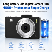Fotocamera Vintage CCD 4K con Autofocus, 48MP, Doppia Lente, Schermo IPS da 2,8 Pollici, Dispositivo MP3 Type-C per Studenti e Creatori