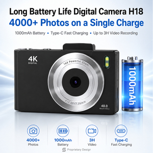 กล้องถ่ายรูปวินเทจ CCD 4K ออโต้โฟกัส 48MP เลนส์คู่ หน้าจอ IPS 2.8 นิ้ว รองรับ MP3 พอร์ต Type C สำหรับนักเรียนและผู้สร้างเนื้อหา - Product Image 6
