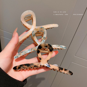 <span class=keywords><strong>RARA</strong></span> 11.5CM accessoires de cheveux à la mode femmes pince à cheveux en acétate de tortue en métal griffes de cheveux croisées - Product Image 1