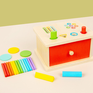Toptan Montessori Eğitici Ahşap Renk Sıralama Oyuncağı - İnce Motor Becerileri ve Nesne Kalıcılığı için Çocuklar İçin Duyusal Çekmeceli Kutu - Product Image 2