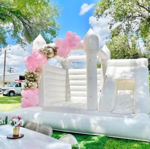 Castillo Inflable con Tobogán para Bodas, Castillo Hinchable Blanco de PVC, Equipo de Juego Suave para Niños, Alquiler para Fiestas - Product Image 1