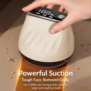 Rasoir anti-bouloches rechargeable à affichage numérique, 6 lames en acier, sûr, pour pulls, manteaux, canapés, élimination des peluches et des bouloches des vêtements à domicile - Product Image 6