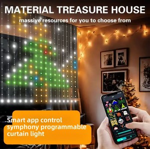 Lampu tirai layar dapat diprogram, lampu gantung dekoratif DIY benang kulit warna-warni untuk aplikasi Bluetooth - Product Image 2