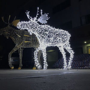 Promotion : Grande Statue Lumineuse LED 3D de Renne et Élan de Noël pour Extérieur, Décoration de Noël Géante pour Entrée de Centre Commercial - Product Image 4