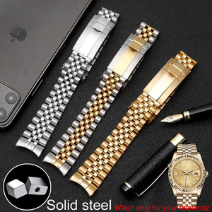 Correa de reloj de acero inoxidable sólido de 20mm con pulsera de reloj con hebilla plegable para bandas de extremo curvo Rx <span class=keywords><strong>DAYTONA</strong></span> GMT - Product Image 5