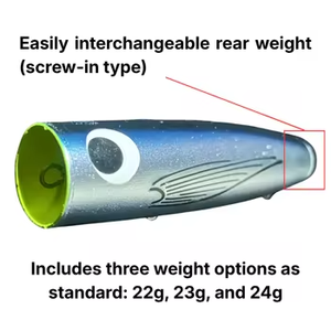Leurre de pêche en mer pour lancer, corps rigide en ABS avec revêtement intégral en silicone, cuillère flexible, type Popper - Product Image 3