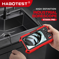 Habotest HT669A PRO Endoscope industriel HD flexible avec câble de 3 m, 2 caméras USB, endoscope serpent, LED
