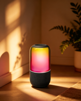 Haut-parleur audio sans fil portable mini étanche avec lumière ambiante RGB 5W, logo personnalisé OEM, pour cadeau promotionnel